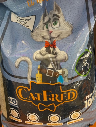 [PTFLIASCFAM10] ARENA PARA GATO CATFRED CON AROMA MANZANA (10 KG)